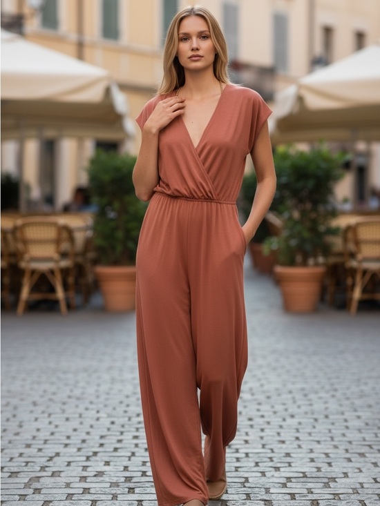 HYFVE Pants - Women's Terracotta Wrap Jumpsuit NWOT